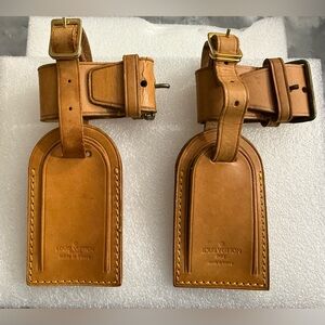Louis Vuitton Luggage Name Tag w/ Poignet
Strap Vachetta Leather $ 55 each set
